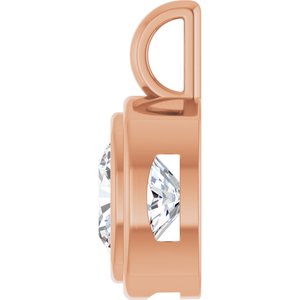 14K Rose Gold 8x8 mm Cushion Charm/Pendant Mounting – image 5