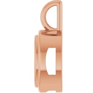 10K Rose Gold 8x8 mm Cushion Charm/Pendant Mounting – image 6