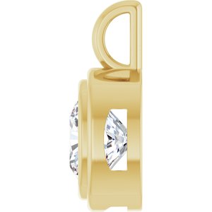 18K Yellow Gold 8x8 mm Cushion Charm/Pendant Mounting – image 5