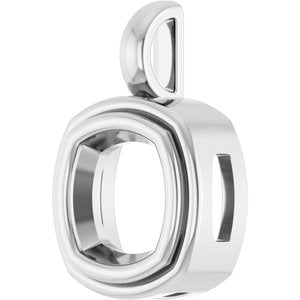 Sterling Silver 8x8 mm Cushion Charm/Pendant Mounting – image 4