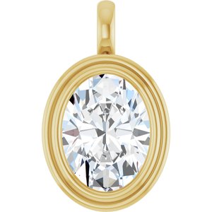 14K Yellow Gold 16x12 mm Oval Charm/Pendant Mounting