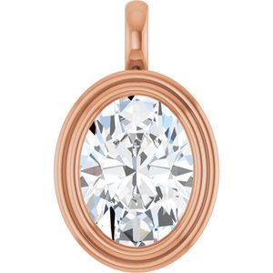 14K Rose Gold 16x12 mm Oval Charm/Pendant Mounting