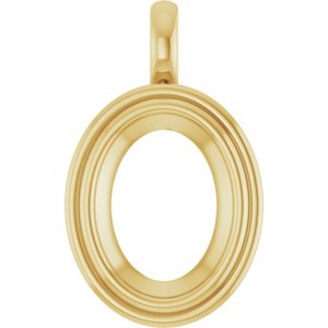 14K Yellow Gold 16x12 mm Oval Charm/Pendant Mounting – image 2