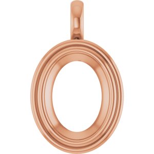 10K Rose Gold 16x12 mm Oval Charm/Pendant Mounting – image 2