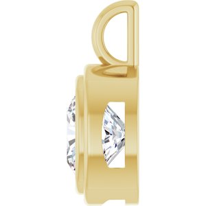 10K Yellow Gold 9x9 mm Cushion Charm/Pendant Mounting – image 5