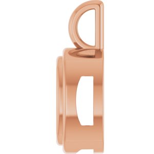14K Rose Gold 9x9 mm Cushion Charm/Pendant Mounting – image 6