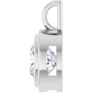 18K White Gold 9x9 mm Cushion Charm/Pendant Mounting – image 5