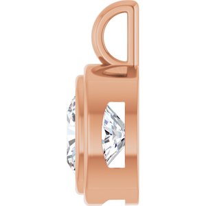 14K Rose Gold 9x9 mm Cushion Charm/Pendant Mounting – image 5