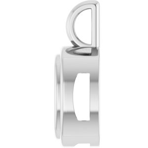 10K X1 White Gold 9x9 mm Cushion Charm/Pendant Mounting – image 6