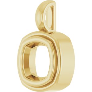 10K Yellow Gold 6.5x6.5 mm Cushion Charm/Pendant Mounting – image 4