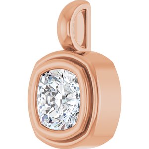 10K Rose Gold 6.5x6.5 mm Cushion Charm/Pendant Mounting – image 3