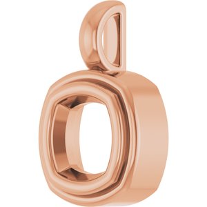 18K Rose Gold 6.5x6.5 mm Cushion Charm/Pendant Mounting – image 4