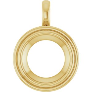 18K Yellow Gold 14 mm Round Charm/Pendant Mounting – image 2