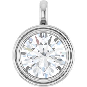 14K X1 White Gold 14 mm Round Charm/Pendant Mounting