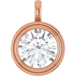 10K Rose Gold 14 mm Round Charm/Pendant Mounting