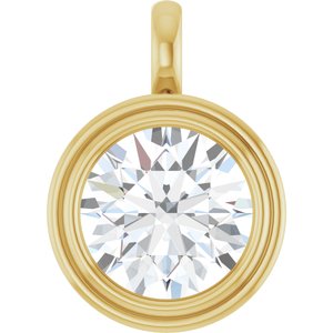 18K Yellow Gold 14 mm Round Charm/Pendant Mounting