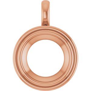 14K Rose Gold 14 mm Round Charm/Pendant Mounting – image 2