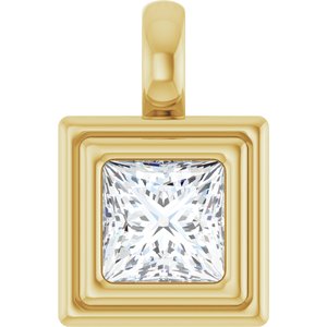 14K Yellow Gold 5x5 mm Square Charm/Pendant Mounting