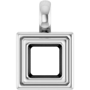 Platinum 5x5 mm Square Charm/Pendant Mounting – image 2