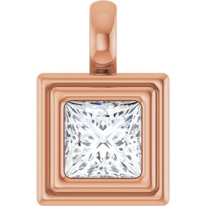 14K Rose Gold 5x5 mm Square Charm/Pendant Mounting