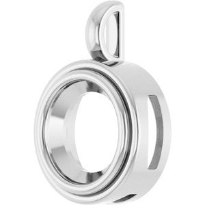 18K X1 White Gold 12 mm Round Charm/Pendant Mounting – image 4