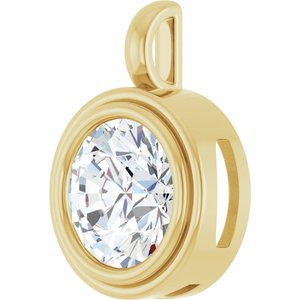 18K Yellow Gold 12 mm Round Charm/Pendant Mounting – image 3