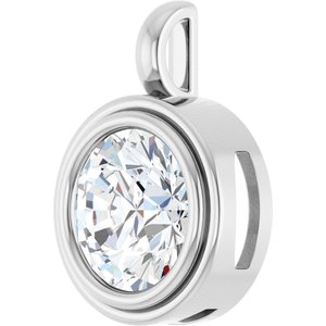 18K Palladium White Gold 12 mm Round Charm/Pendant Mounting – image 3