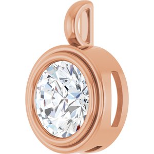 14K Rose Gold 12 mm Round Charm/Pendant Mounting – image 3