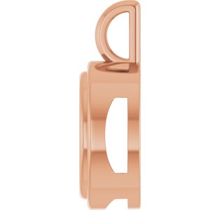 14K Rose Gold 12 mm Round Charm/Pendant Mounting – image 6