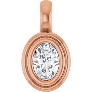 10K Rose Gold 5x3.5 mm Oval Charm/Pendant Mounting
