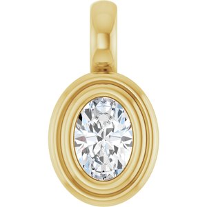 10K Yellow Gold 5x3.5 mm Oval Charm/Pendant Mounting