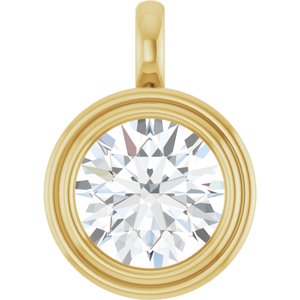 10K Yellow Gold 12 mm Round Charm/Pendant Mounting