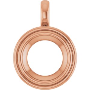 14K Rose Gold 12 mm Round Charm/Pendant Mounting – image 2