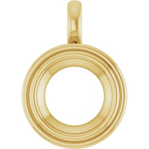 18K Yellow Gold 12 mm Round Charm/Pendant Mounting – image 2