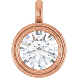 10K Rose Gold 12 mm Round Charm/Pendant Mounting