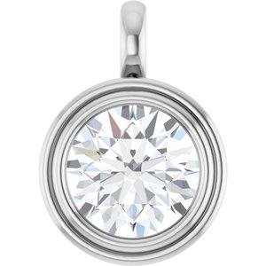 18K Palladium White Gold 12 mm Round Charm/Pendant Mounting