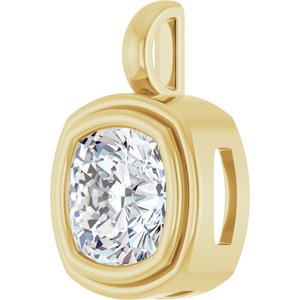18K Yellow Gold 9x9 mm Cushion Charm/Pendant Mounting – image 3