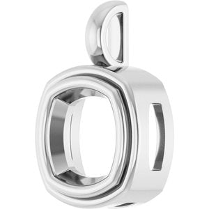 Sterling Silver 9x9 mm Cushion Charm/Pendant Mounting – image 4