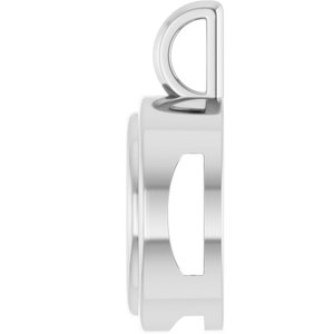 10K White Gold 13 mm Round Charm/Pendant Mounting – image 6