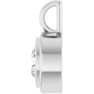 18K Palladium White Gold 6.5x6.5 mm Cushion Charm/Pendant Mounting – image 5