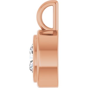 10K Rose Gold 6.5x6.5 mm Cushion Charm/Pendant Mounting – image 5