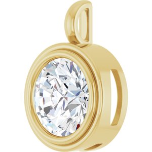 18K Yellow Gold 14 mm Round Charm/Pendant Mounting – image 3