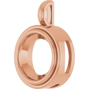 14K Rose Gold 14 mm Round Charm/Pendant Mounting – image 4