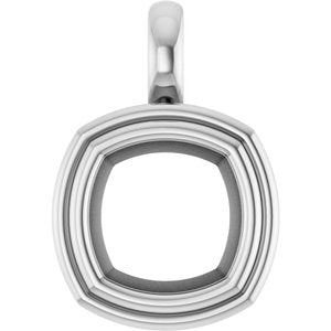 Sterling Silver 9x9 mm Cushion Charm/Pendant Mounting – image 2
