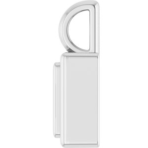 10K White Gold 5x5 mm Square Charm/Pendant Mounting – image 6