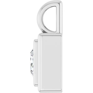 10K White Gold 5x5 mm Square Charm/Pendant Mounting – image 5