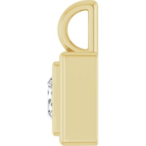14K Yellow Gold 5x5 mm Square Charm/Pendant Mounting – image 5