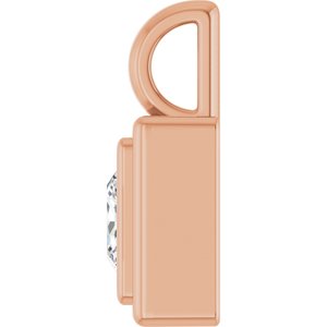 14K Rose Gold 5x5 mm Square Charm/Pendant Mounting – image 5