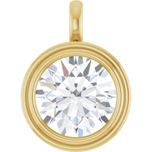 14K Yellow Gold 16 mm Round Charm/Pendant Mounting