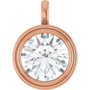 10K Rose Gold 16 mm Round Charm/Pendant Mounting